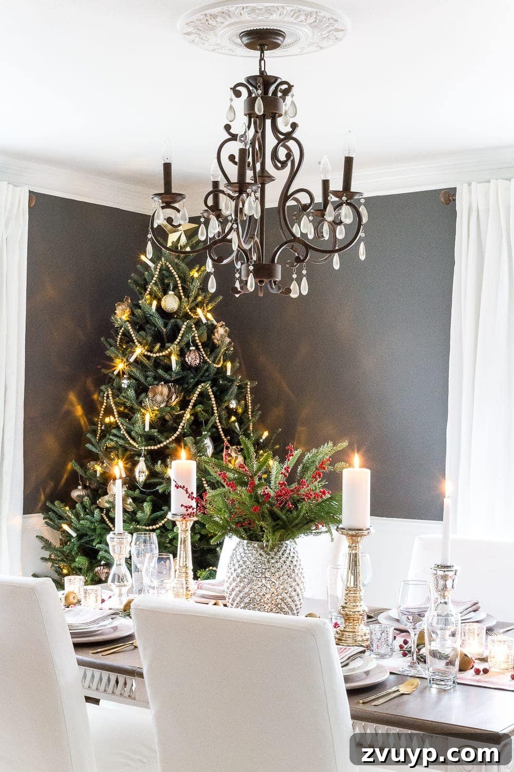 Craft Your Perfect Tree: A Step-by-Step Real Christmas Tree Decorating Guide 13 real Christmas tree in a dining room