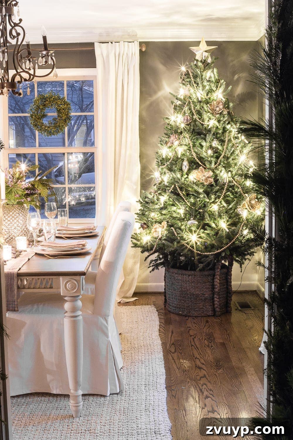 Craft Your Perfect Tree: A Step-by-Step Real Christmas Tree Decorating Guide 15 real christmas tree at night
