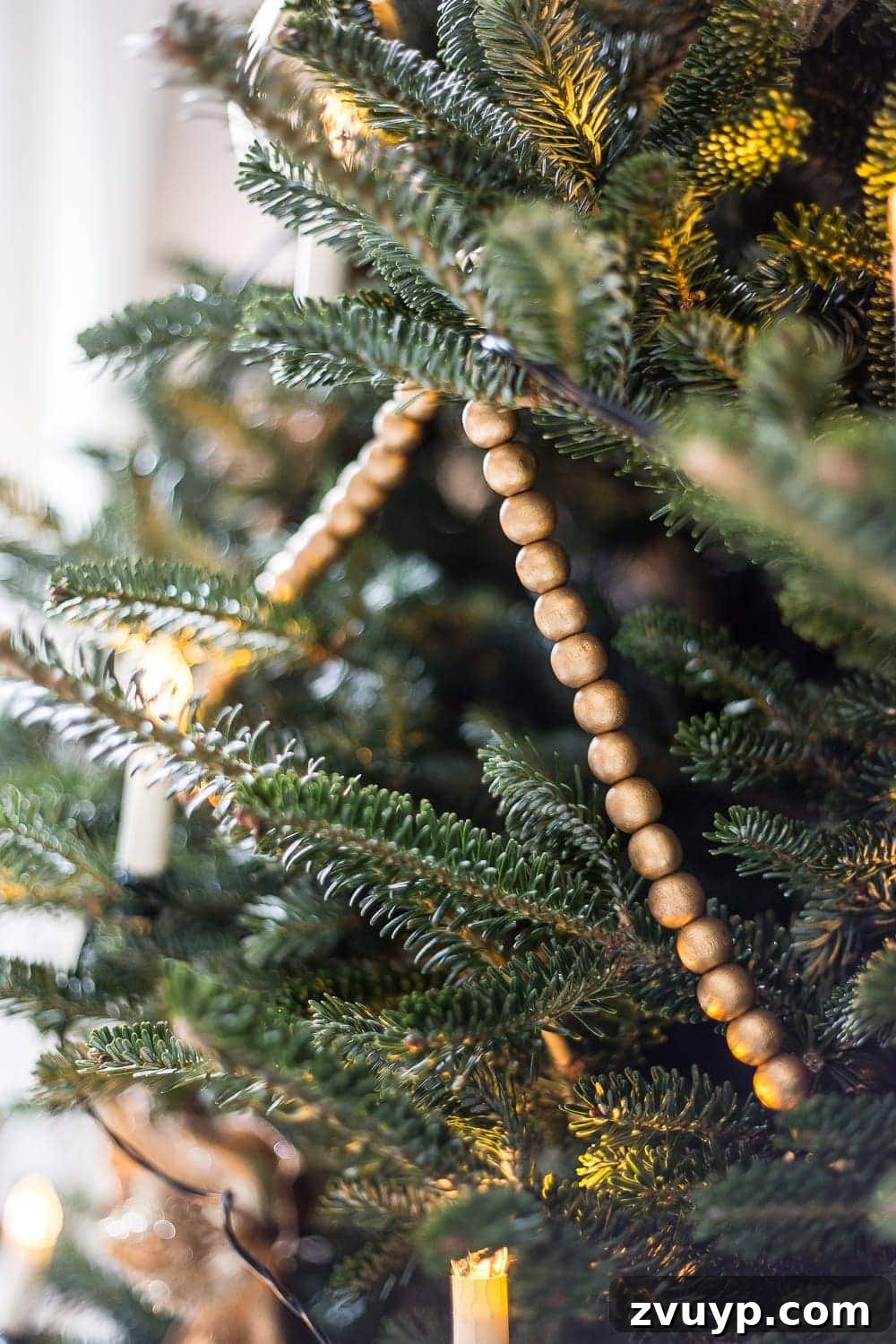 Craft Your Perfect Tree: A Step-by-Step Real Christmas Tree Decorating Guide 8 wooden garland painted gold