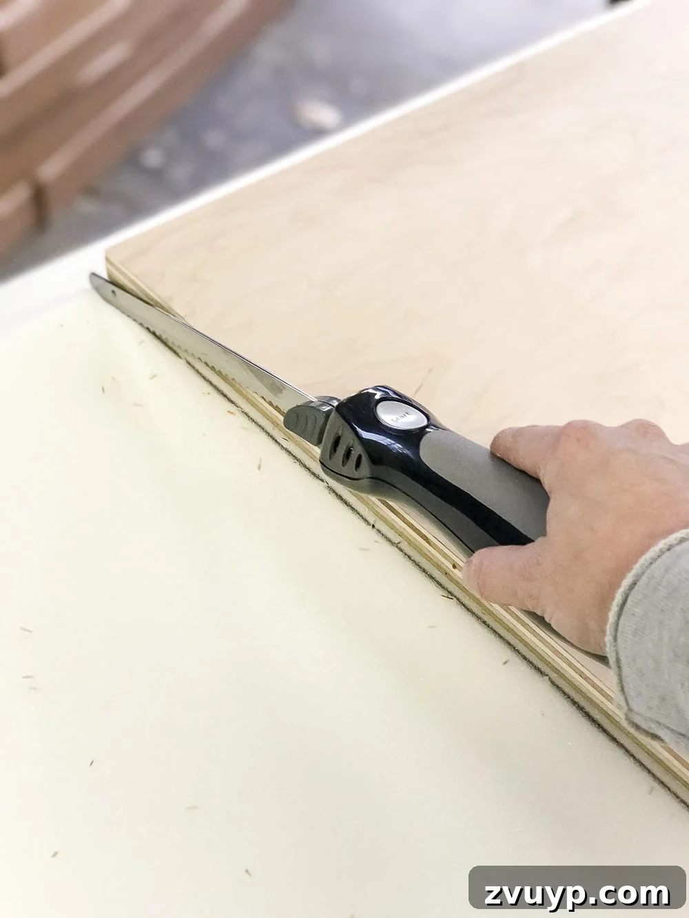From Coffee Table to Ottoman An Easy DIY Transformation 11 Tracing Plywood Outline onto High-Density Foam