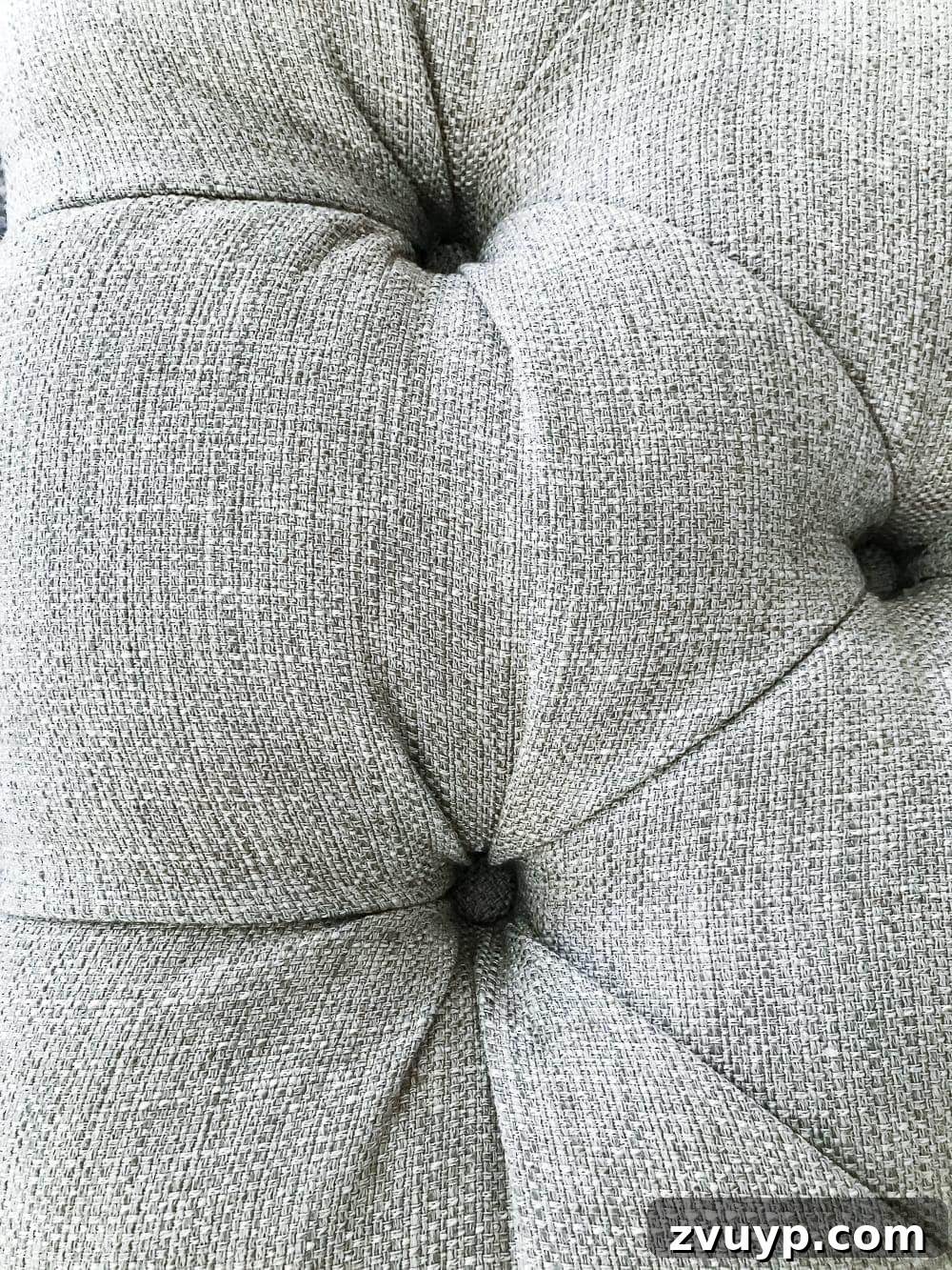From Coffee Table to Ottoman An Easy DIY Transformation 30 Attaching Fabric Buttons to Tufted Ottoman Top