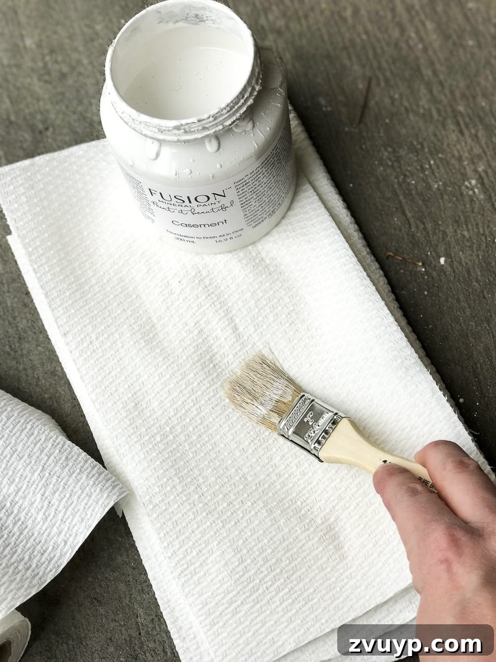 From Coffee Table to Ottoman An Easy DIY Transformation 5 Applying French Linen Chalk Paint to Coffee Table Base