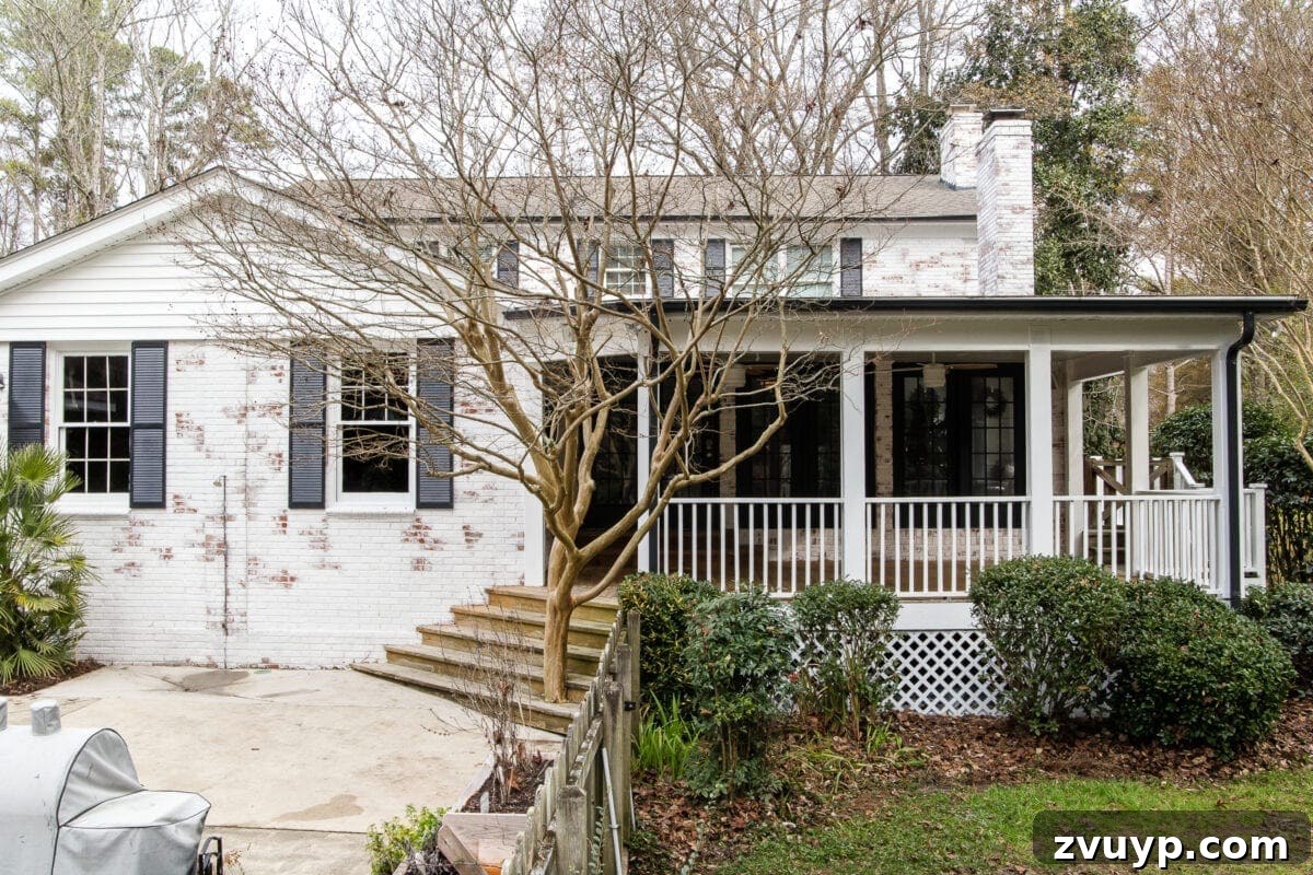 Limewash Magic: Our Brick Exterior Transformed 25 Limewash brick house exterior back porch after renovation