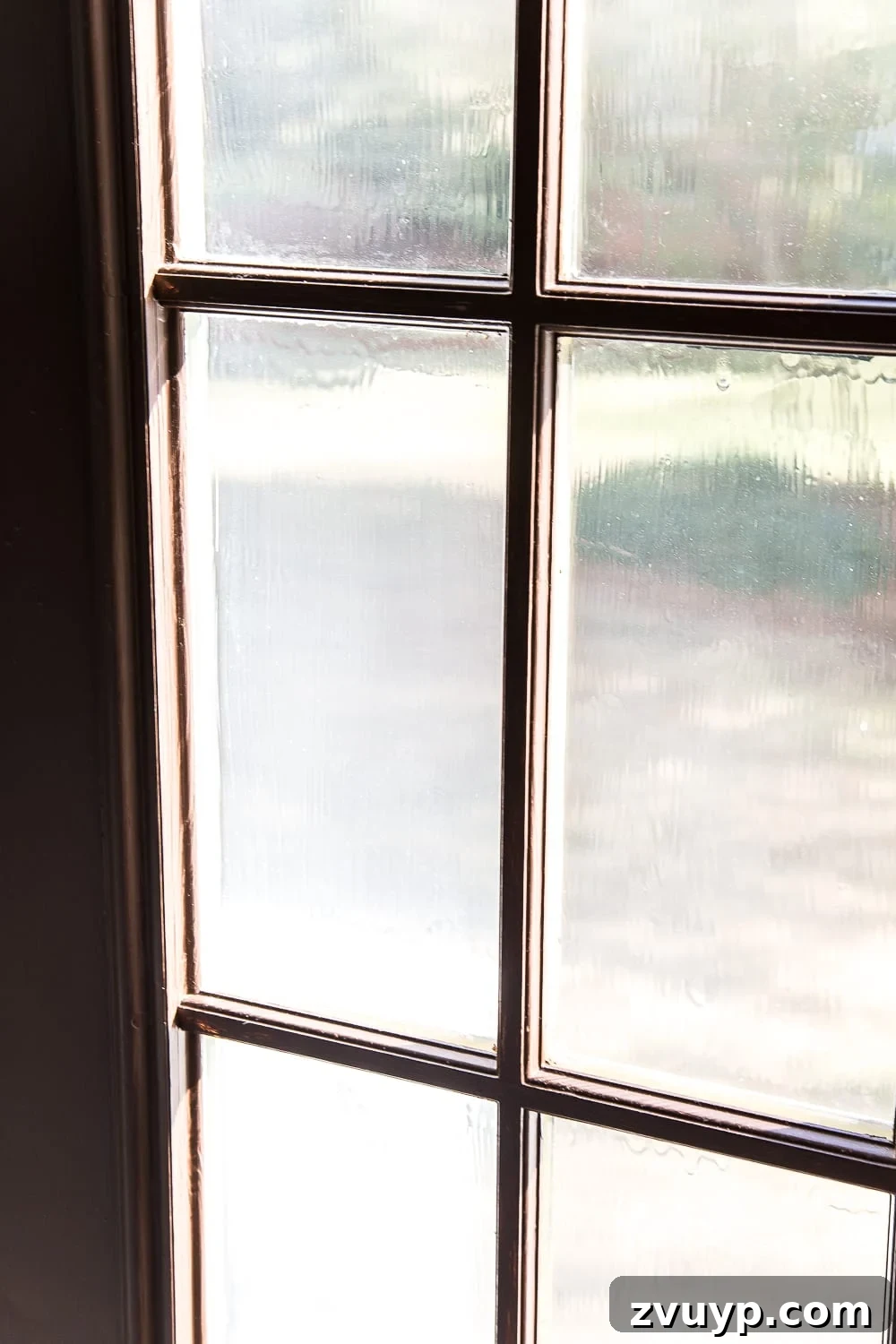 DIY French Door Painting Tips and Replacement Cost Breakdown 11 dried masking liquid on french door panes