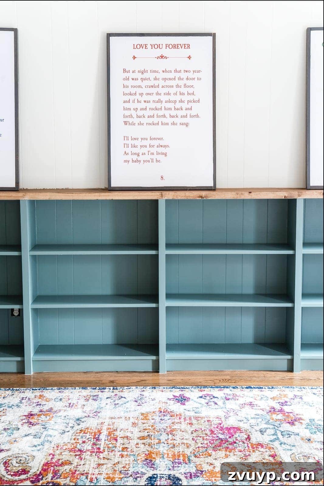 DIY Dream Playroom: Seamless Built-In Bookshelves 20 An easy to follow step-by-step tutorial showing how to build bookcase built-ins using IKEA Billy bookcases. #IKEAhack #homeimprovement #build #playroom