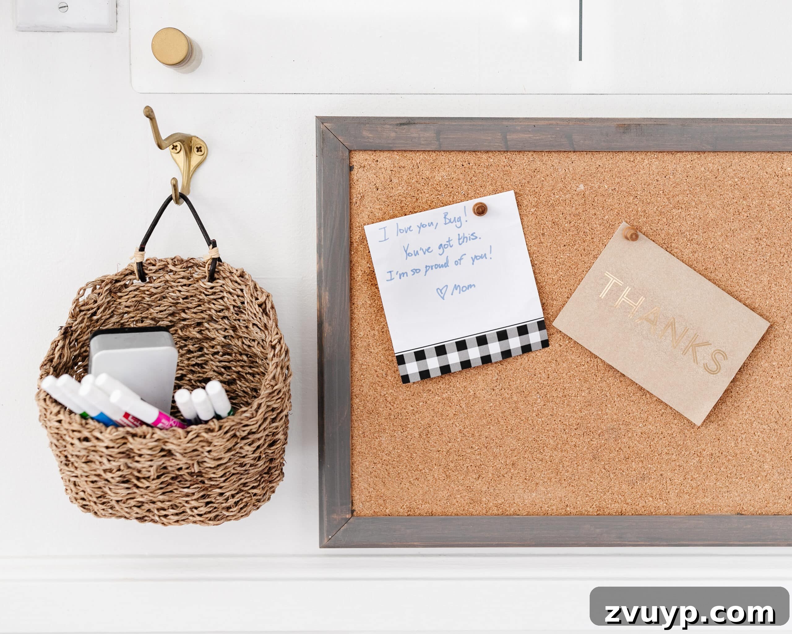 Master Family Chaos Your Command Center Guide 9 cork board and wall basket with dry erase markers