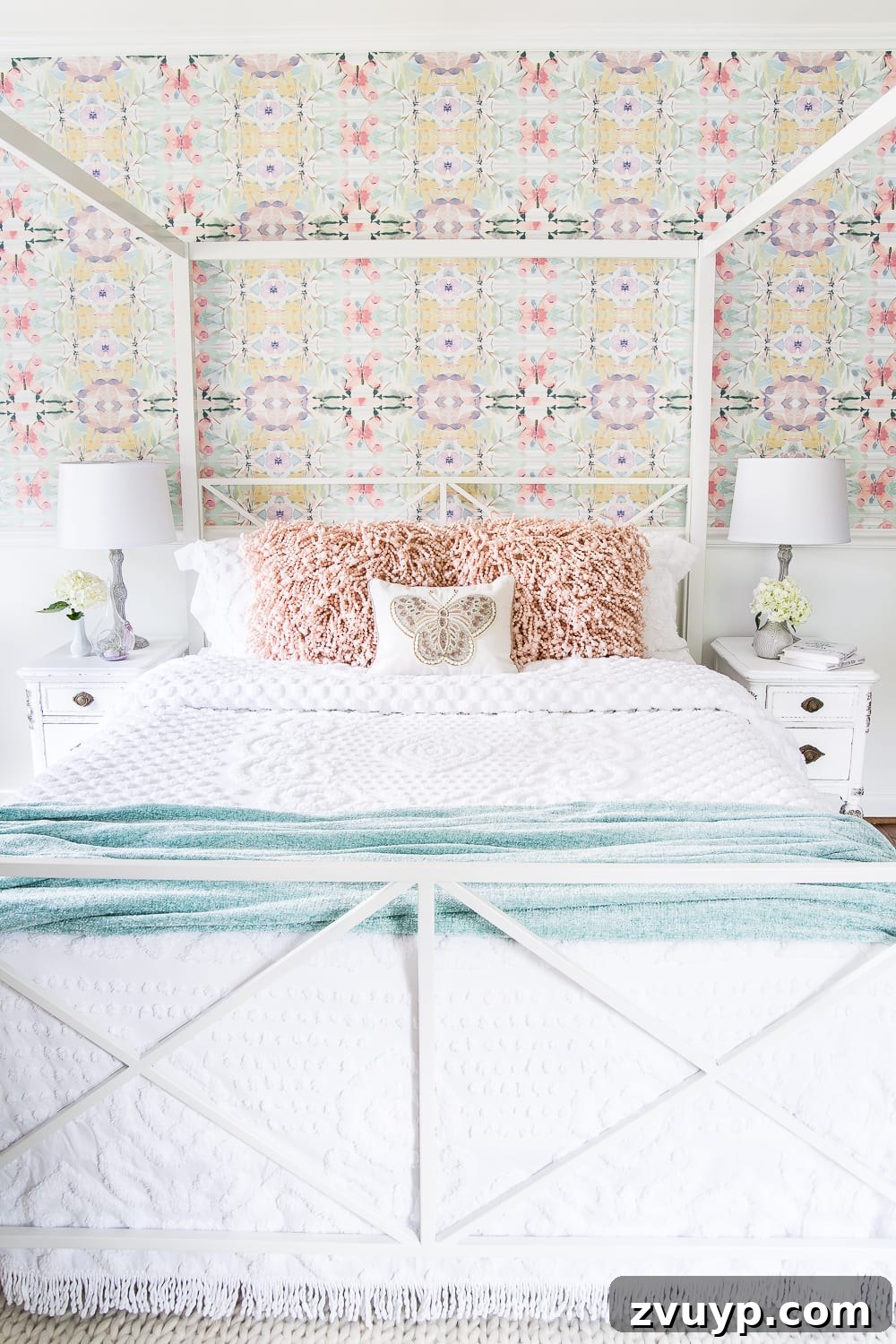 A little girl bedroom makeover with a butterfly theme full of thrifty makeovers, DIYable projects, and Anthropologie style knock-offs. #girlbedroom #littlegirlbedroom #girlroom #littlegirlroom #kidsspaces #kidsdecor #kidsroom #kidsdiy #bedroommakeover #kidsroommakeover #girlbedroommakeover