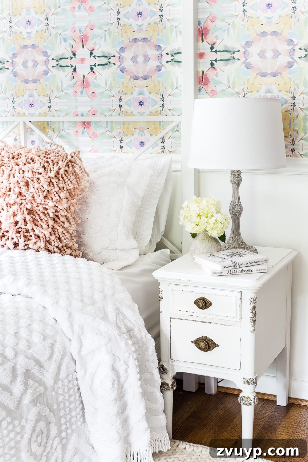 A little girl bedroom makeover with a butterfly theme full of thrifty makeovers, DIYable projects, and Anthropologie style knock-offs. #girlbedroom #littlegirlbedroom #girlroom #littlegirlroom #kidsspaces #kidsdecor #kidsroom #kidsdiy #bedroommakeover #kidsroommakeover #girlbedroommakeover