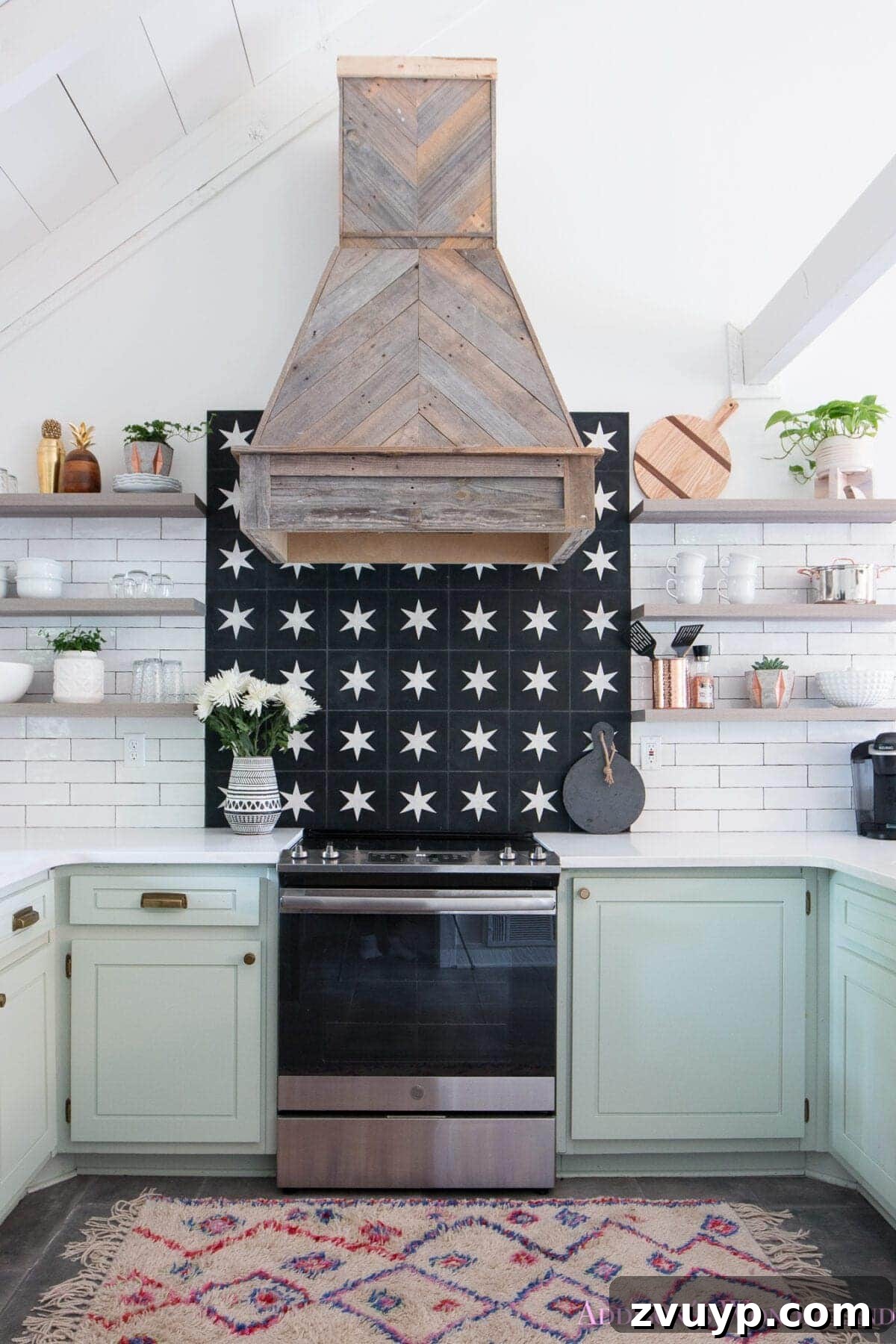 Fresh Green Kitchen Cabinet Ideas 13 Benjamin Moore Tea Light on kitchen cabinets, a soft, pale mint green for a bright and airy kitchen.