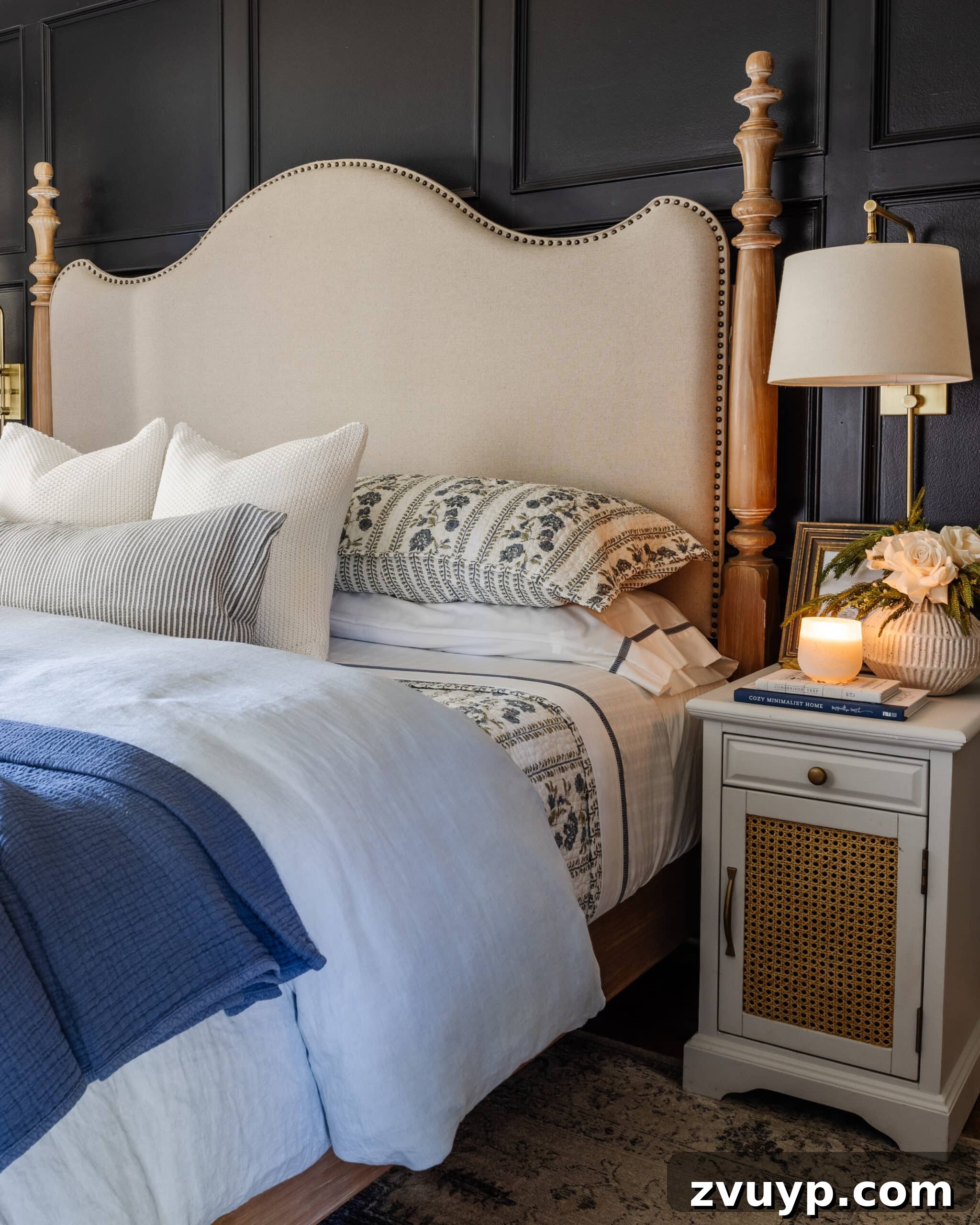 Master the Magazine Worthy Bed 16 A close-up of a beautifully made bed, highlighting the crisp sheets and inviting layers of a well-dressed bed.