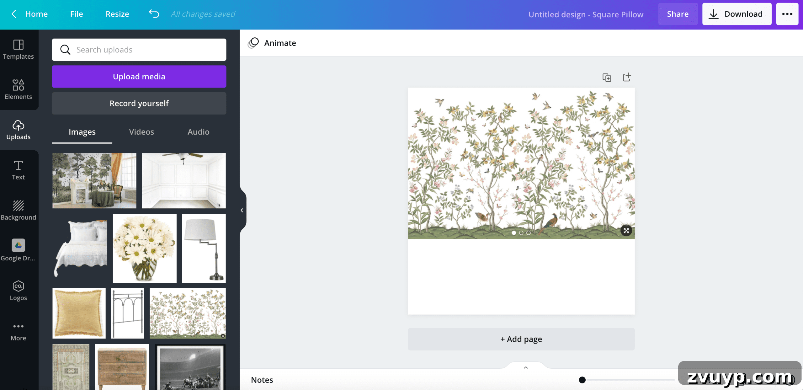 Design Your Dream Room with Canva Mood Boards 6 Adding wallpaper to a mood board in Canva