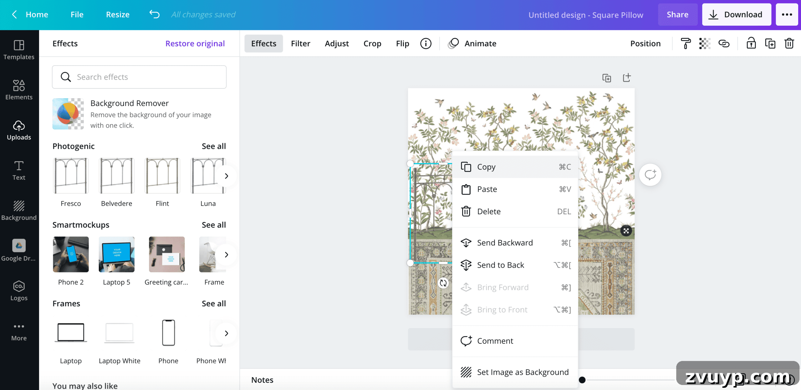How to duplicate an image in Canva for design variations