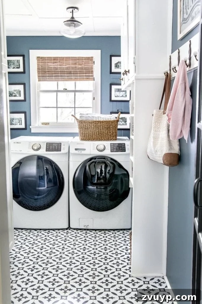 The 10 Month Patterned Vinyl Tile Verdict 2 laundry room with patterned vinyl tile