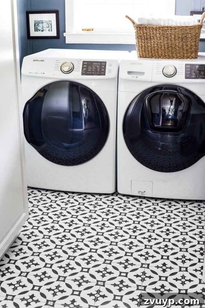 The 10 Month Patterned Vinyl Tile Verdict 4 laundry room vinyl tile Moroccan patterned floor