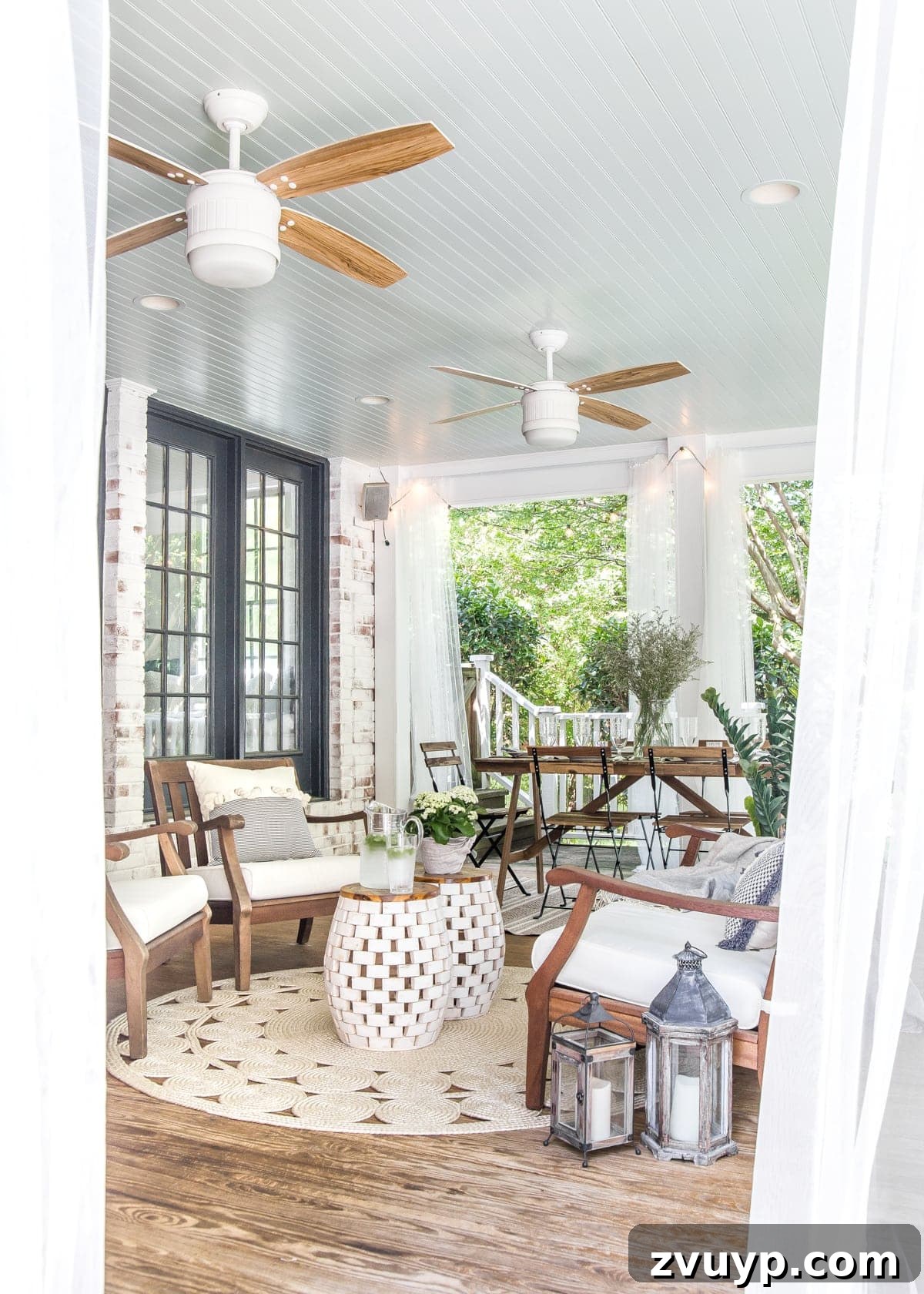 Our Summer Porch Haven 6 Breezy summer back porch with seating and dining areas