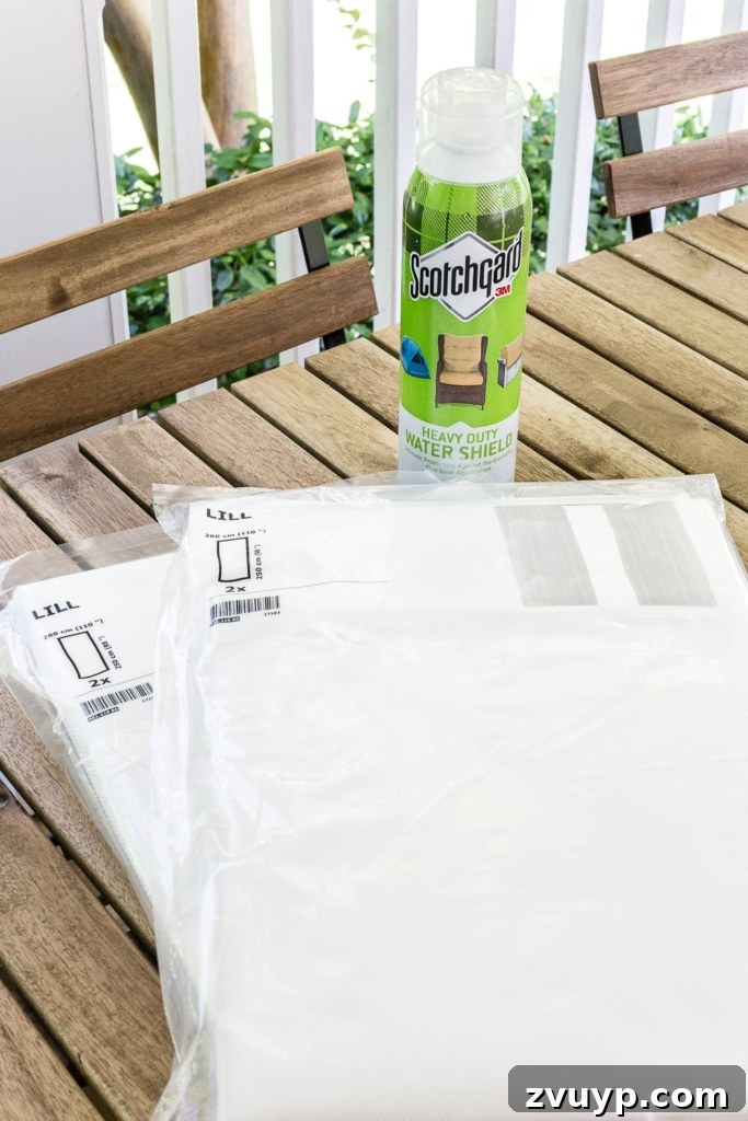 Under $100 Porch Transformation: DIY Screens and Privacy Curtains 3 DIY outdoor curtains using Scotchgard to weather-proof them