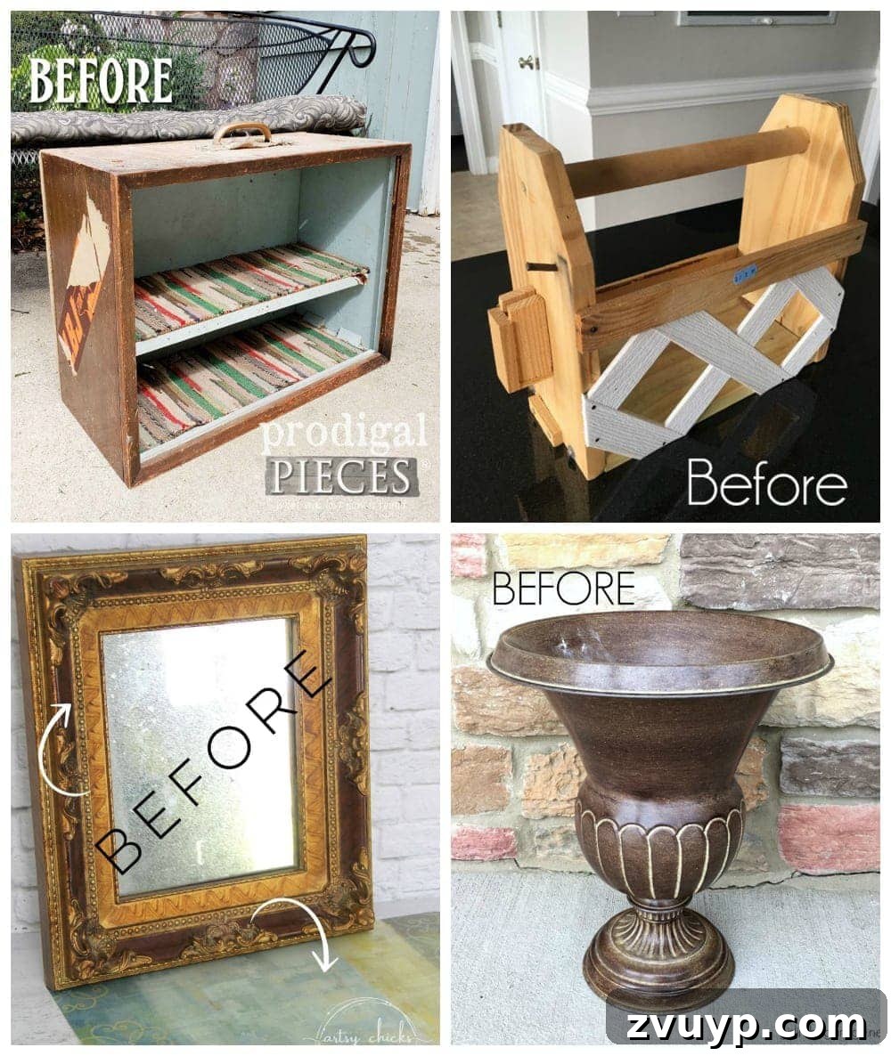 From 80s Brass to French Chic: DIY Sconce 12 Trash to Treasure Tuesday collage of DIY projects