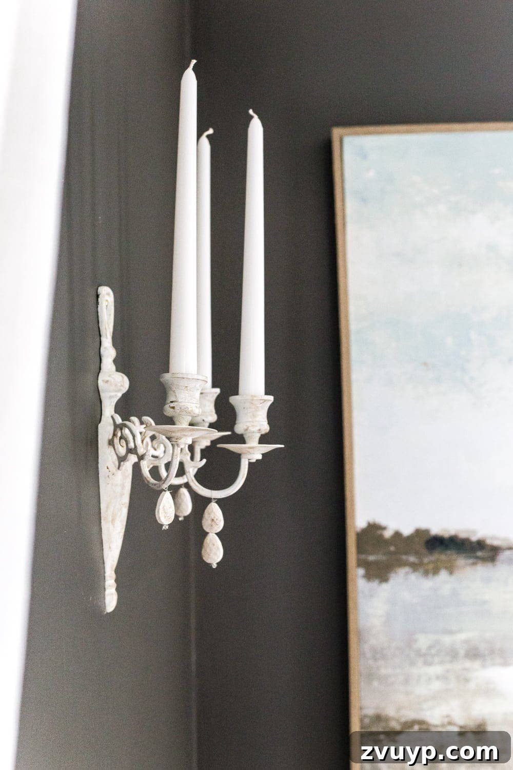 From 80s Brass to French Chic: DIY Sconce 9 DIY French sconce from 80s brass fixtures, close-up of aged finish