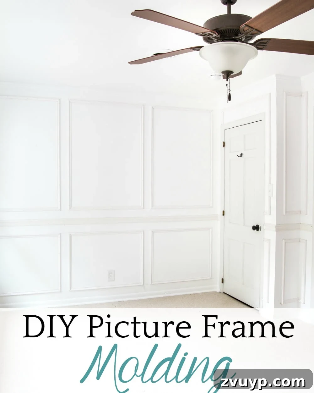 Crafting Your Perfect Picture Frames 19 A step-by-step tutorial for hanging picture frame molding wainscoting and a shortcut to make it easier. #pictureframemolding #wainscoting #molding
