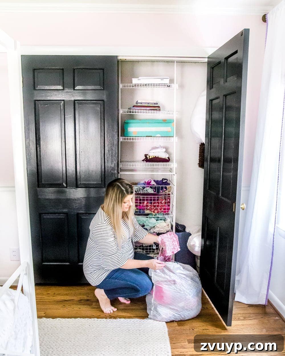 Reclaim Your Space The Ultimate Whole-House Decluttering Guide With a Free Printable 2 Kid's closet being decluttered for efficient home organization and a tidy living space