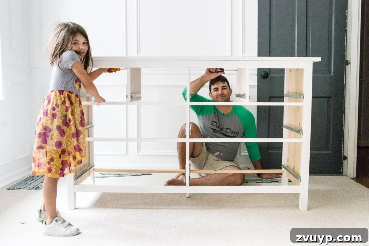 Chic Applique Makeover for Your IKEA Hemnes Dresser 4 Building an IKEA Hemnes dresser