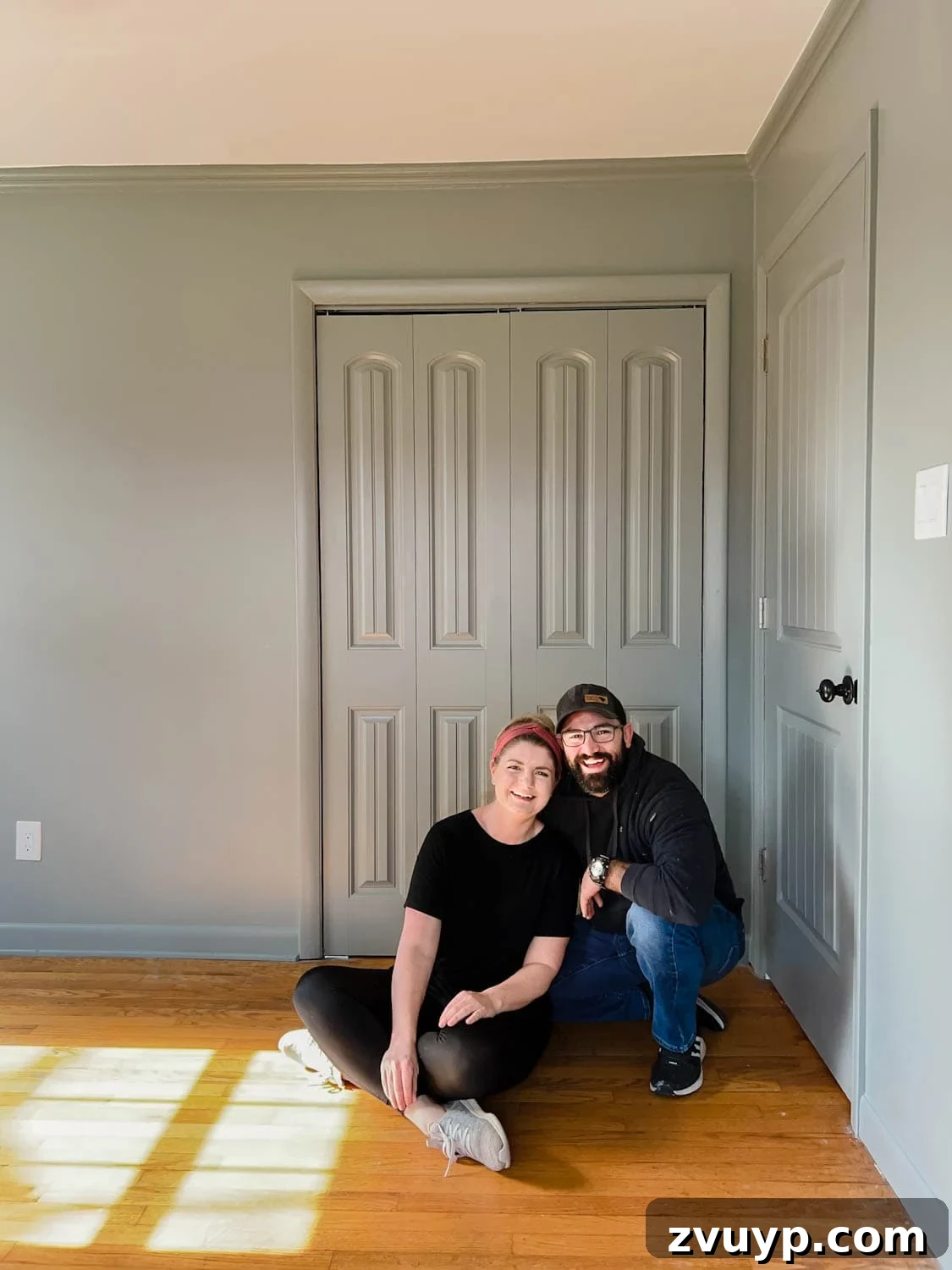 Mastering Door Painting for Unrivaled Durability 6 bedroom doors painted Sherwin Williams Evergreen Fog