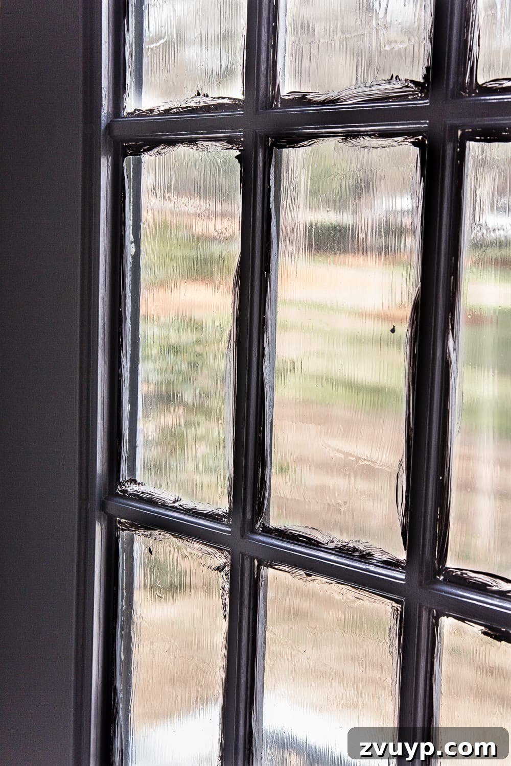 Mastering Door Painting for Unrivaled Durability 8 French door with mask and peel dried as film on glass