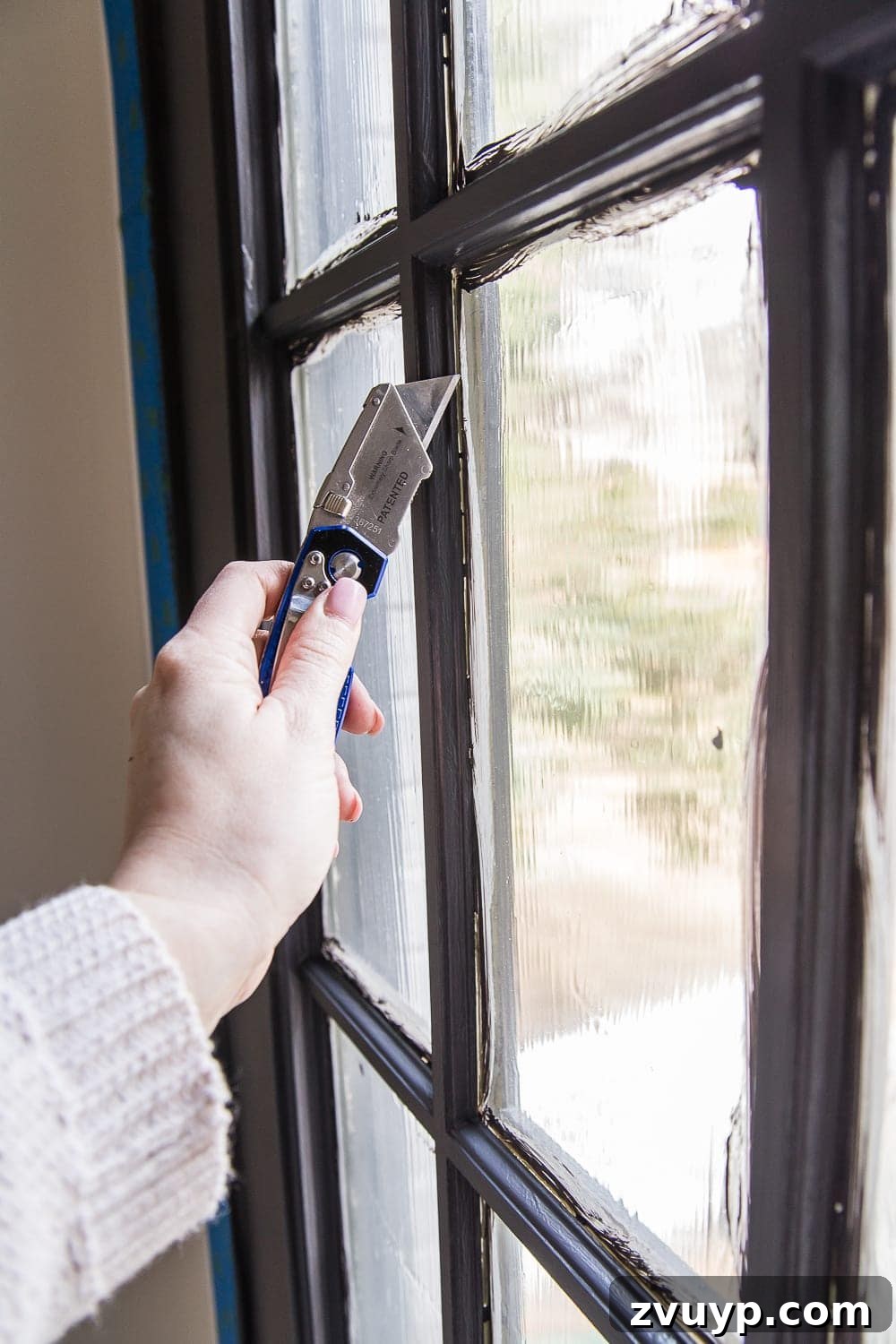 Mastering Door Painting for Unrivaled Durability 9 scoring edges of mask and peel to paint French doors with precision