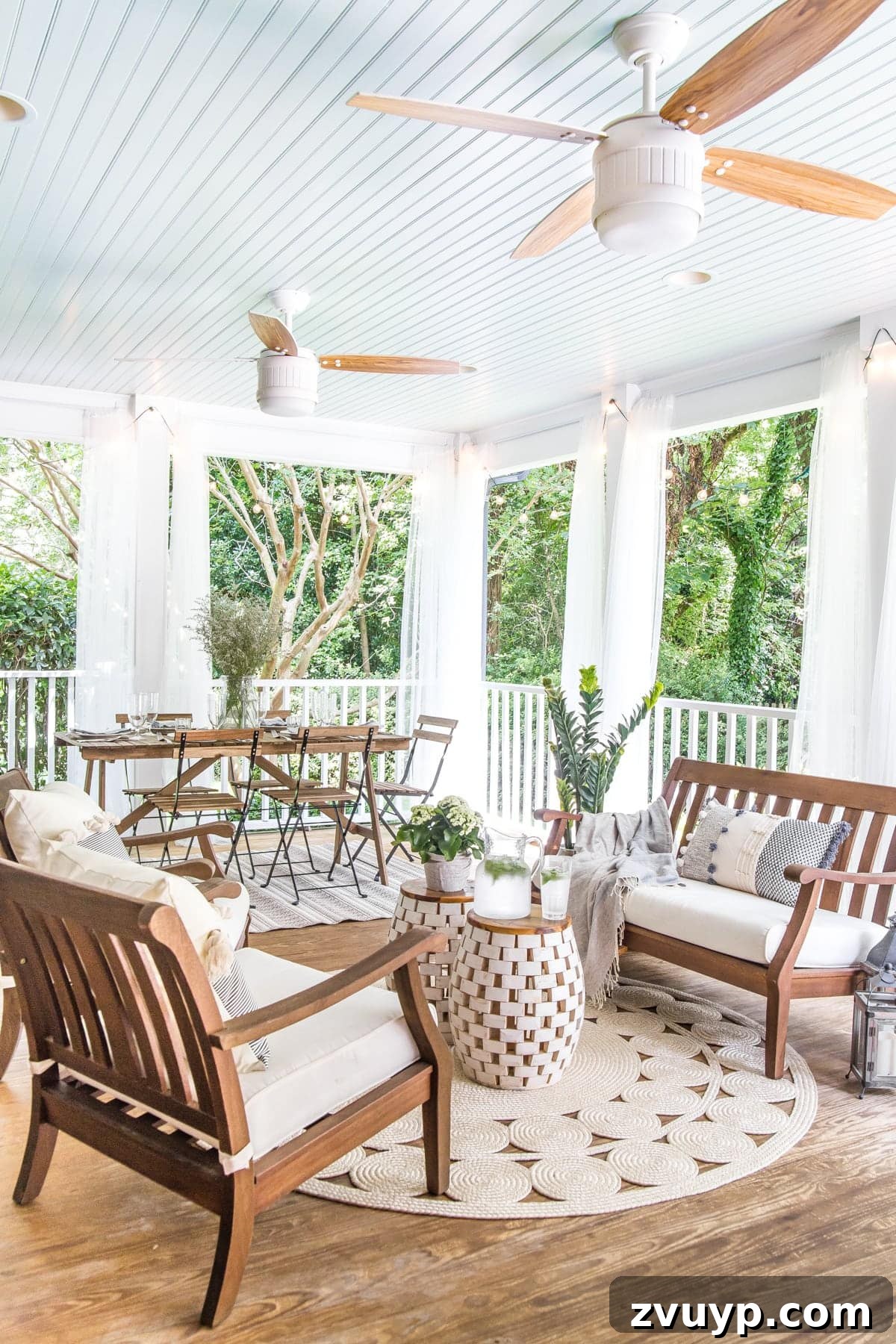 Capturing Stunning Interiors: A Pro Photographer's Playbook 7 Detailed shot of a styled outdoor porch, perfect for illustrating decor and furniture in blog posts and design portfolios.