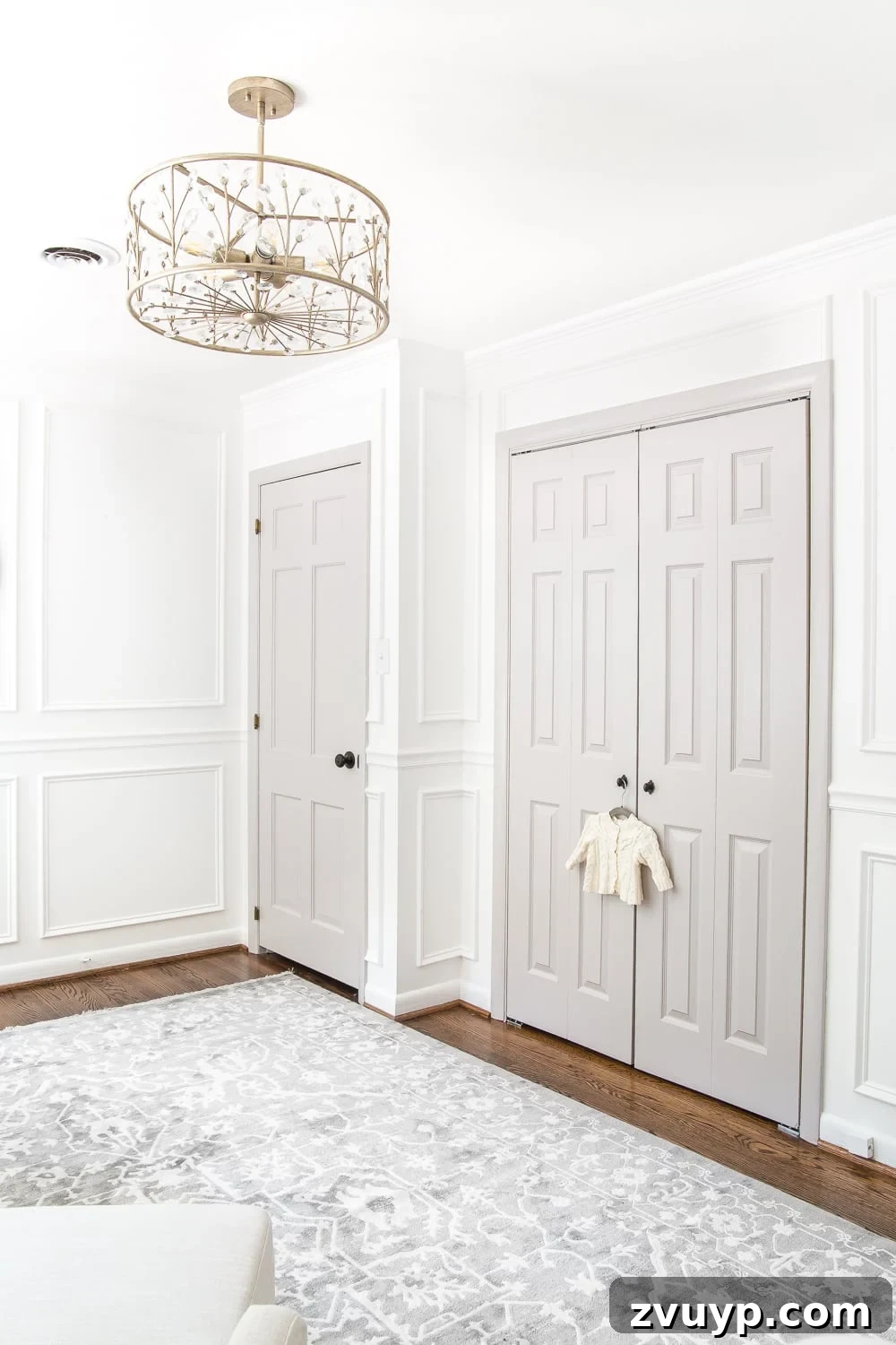 Dreamy White Floral Nursery Transformation 9 An all white nursery makeover room reveal with classic, vintage style furniture, Anthropologie-inspired patterns and textures, and floral accents.