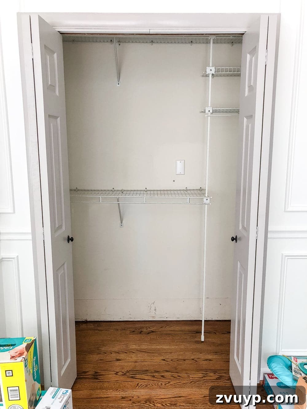 Organized Nursery Closet Makeover Plus Free Printable Dividers 4 Nursery Closet Before