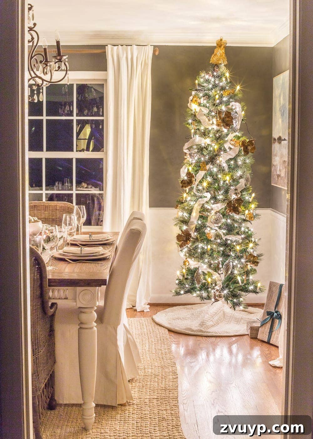 Yuletide Candlelit Journey 6 Christmas Candlelight Night Tour: Dining Room Corner with Festive Decorations