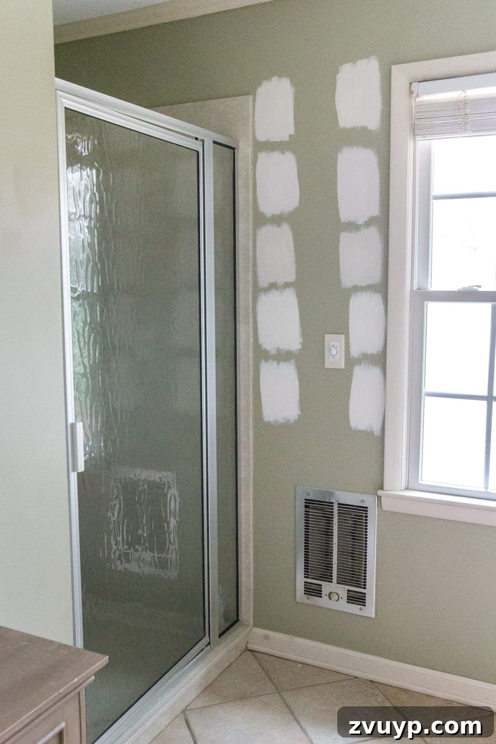 Our Master Bathroom Makeover: Design Vision 14 Master Bathroom Before - Wall Paint Samples