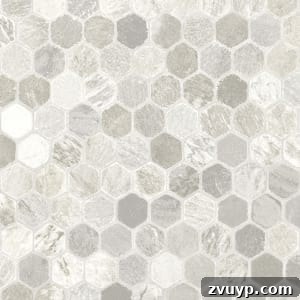 Our Master Bathroom Makeover: Design Vision 15 Vinyl Flooring Sample - Marble Hexagon Look