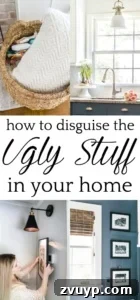 Clever Ways to Camouflage Household Eyesores 35 15 ways to decorate and disguise household eyesores to hide wires, conceal storage, and make every day housewares look pretty yet functional.