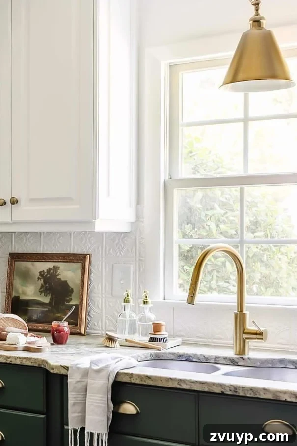 Clever Ways to Camouflage Household Eyesores 10 soap beside kitchen sink