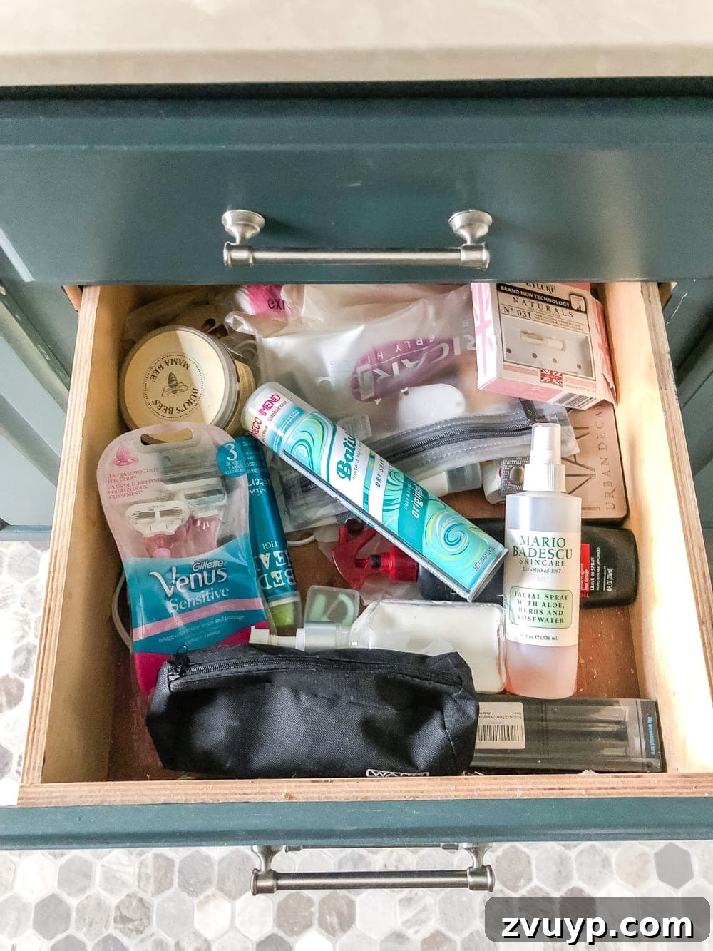 From Mess to Marvel: 6 Steps to a Perfect Bathroom Vanity 2 Before Bathroom Vanity Organization - Messy drawers and cabinets show the need for a thorough decluttering project.