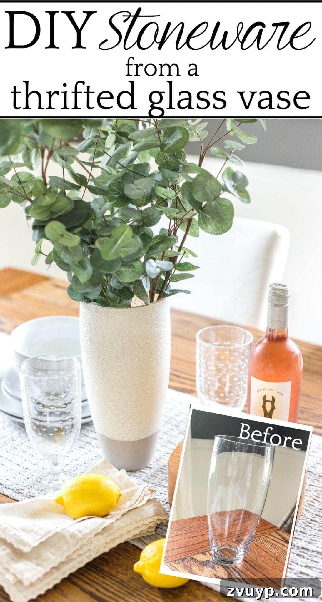 Thrift Store Vase Gets a Stoneware Makeover 10 Pin this DIY stoneware vase tutorial