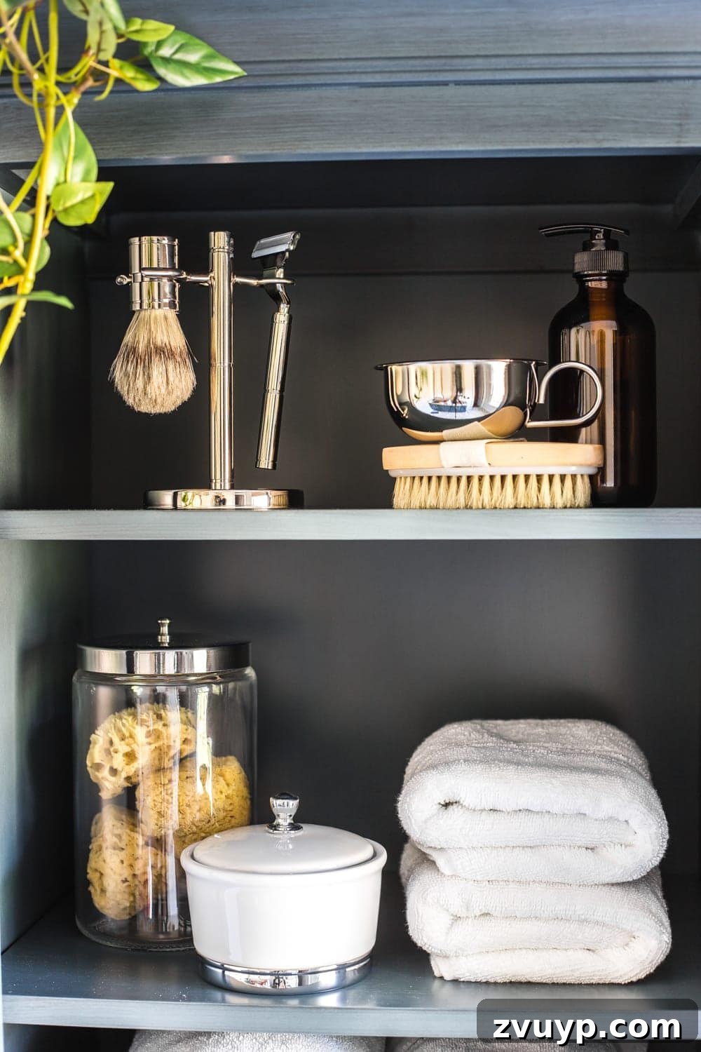 Budget Master Bath Glow-Up Unveiled 23 Budget Master Bathroom Refresh Reveal: Full view of the linen cabinet and hidden hamper.