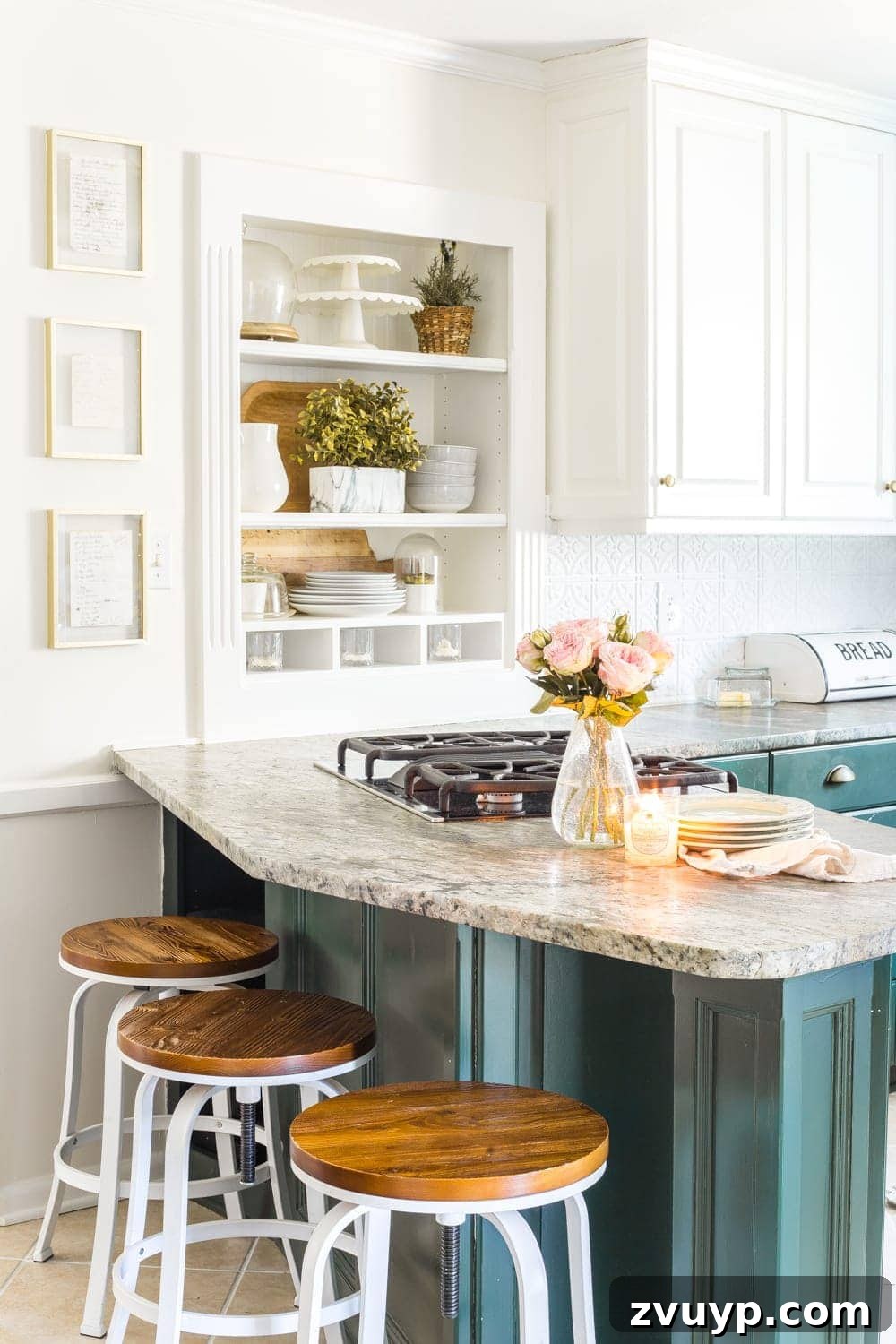 Blooming and Bright: Our Spring Home Reveal 8 Simple Spring Home Tour | Kitchen decorated with a few small spring touches