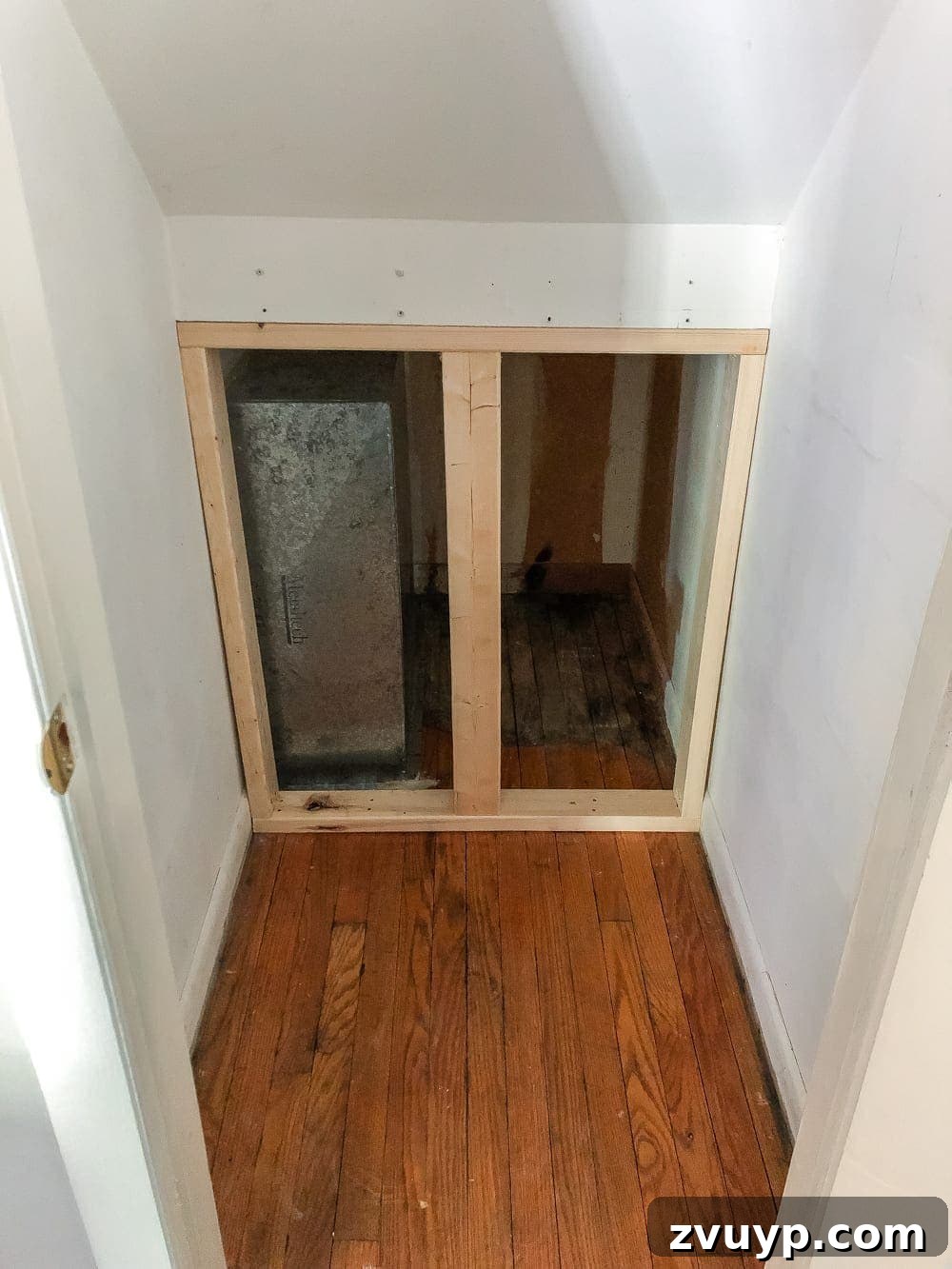 Handcrafted Film Collection Cabinet 4 Framing a new wall for under stairs storage