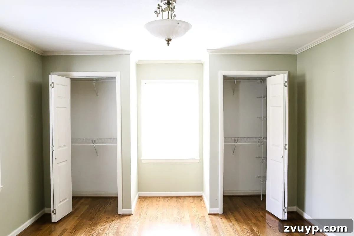 Our Home's Two Year Evolution A Before and After Tour 55 Before shot of the master bedroom, showing an unadorned space with potential for a serene transformation.