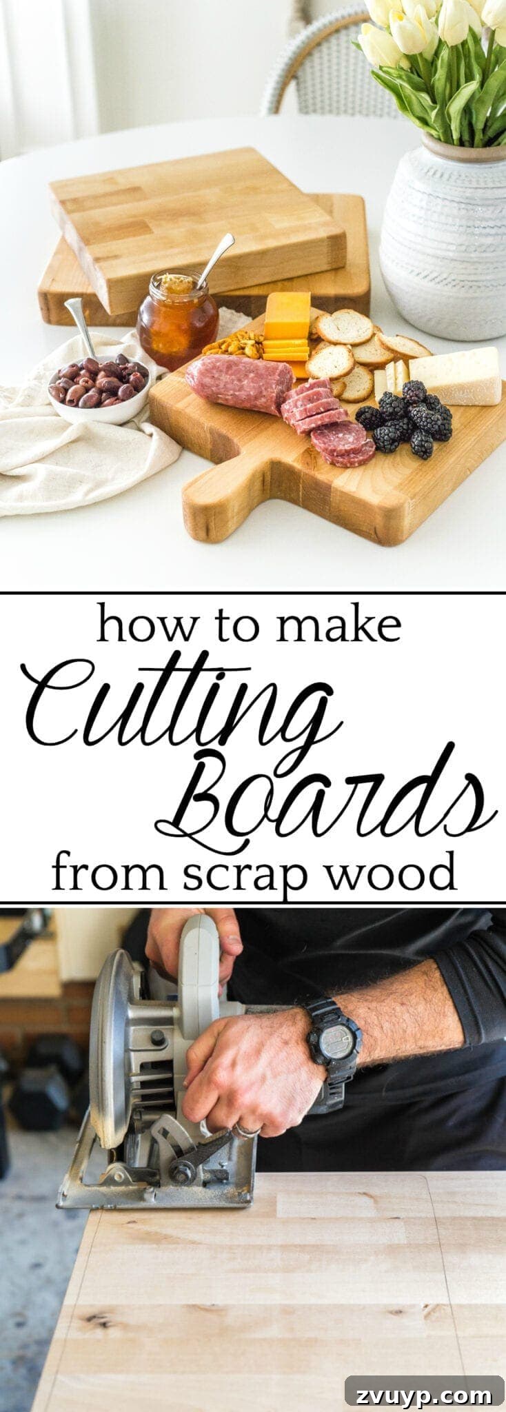 Crafting Custom Cutting Boards from Leftover Wood 12 DIY Cutting Boards from Scrap Wood | Pin this guide for later to learn how to make your own wooden cutting boards from repurposed scrap wood.