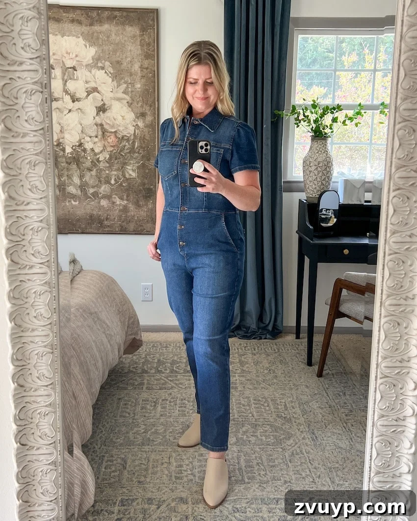 Smooth Silhouette: 10 Fashion Tricks to Flatter Your Mom Belly 7 jumpsuit outfit to hide belly