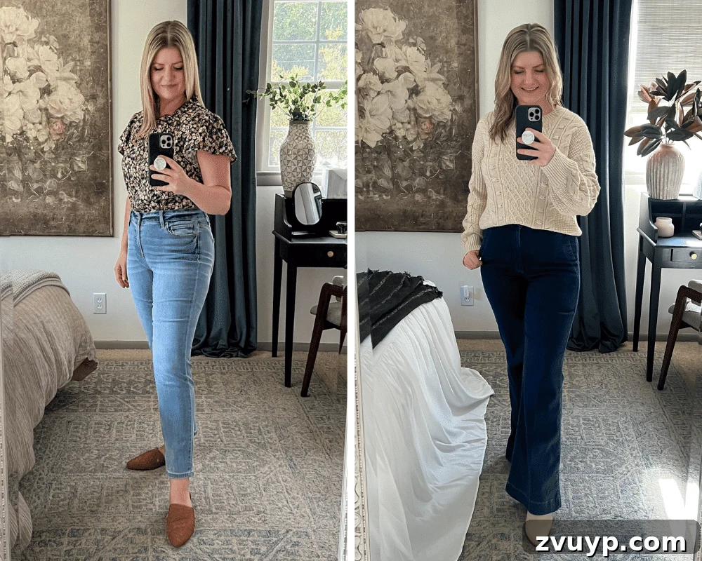 Smooth Silhouette: 10 Fashion Tricks to Flatter Your Mom Belly 11 best mom jeans for hiding pooch