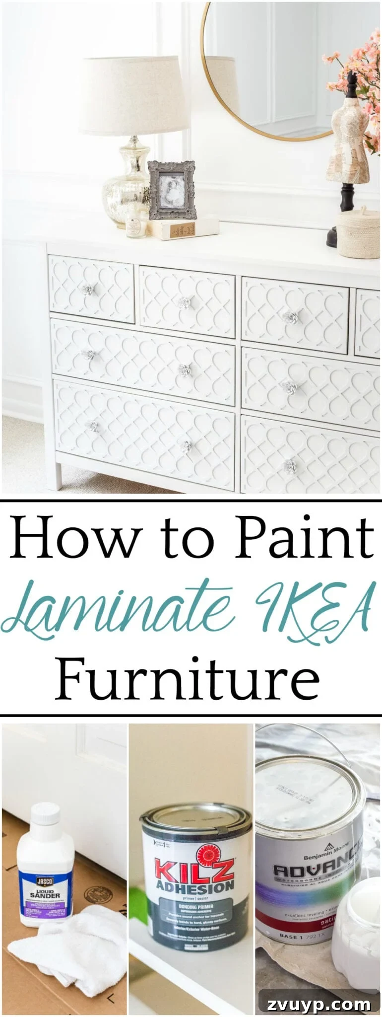 The Key to Painting IKEA Laminate Furniture 10 Pin this guide for painting laminate IKEA furniture
