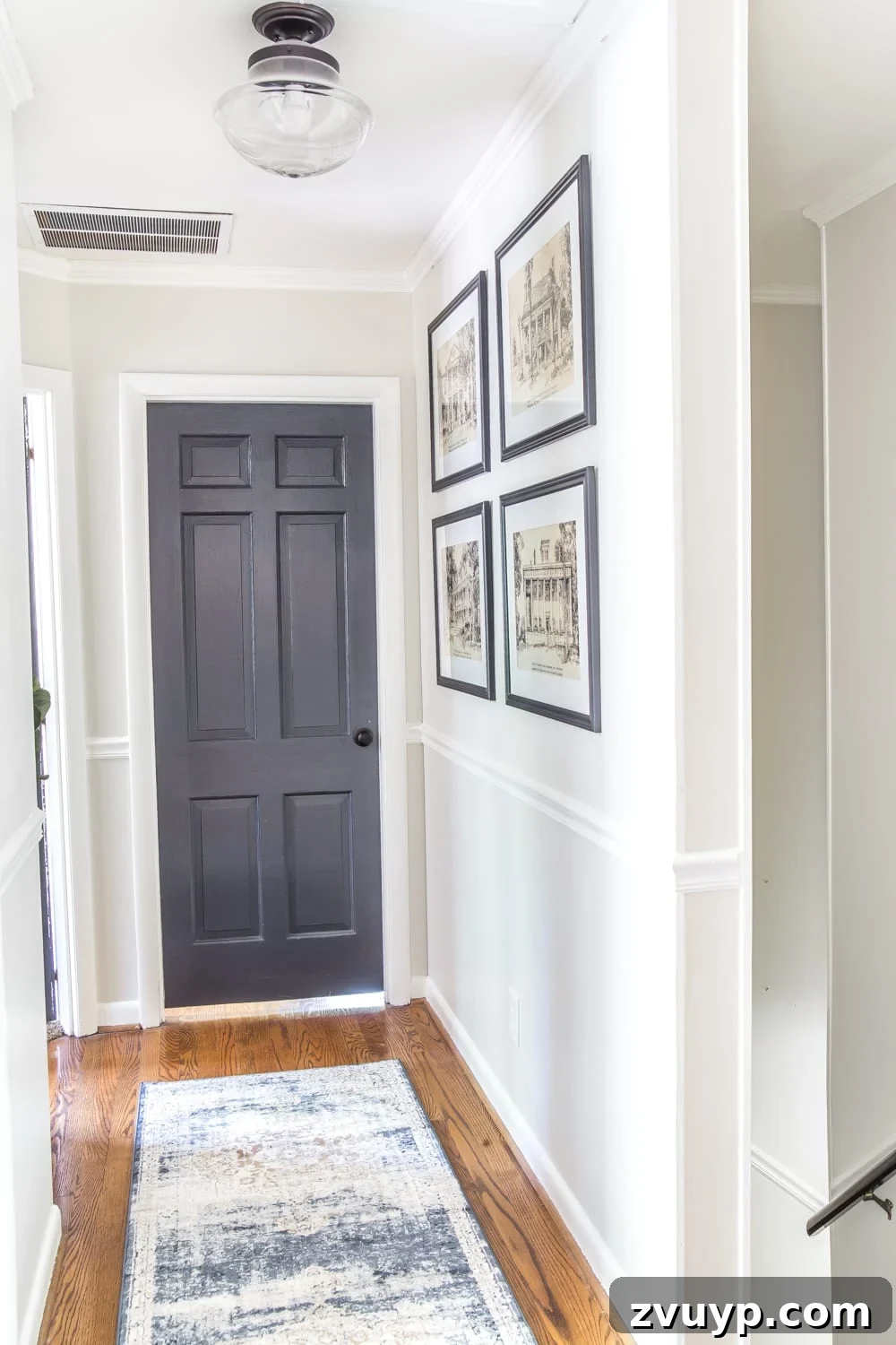 Stylish Solutions for Skinny Hallways 10 architectural printable art in a hallway