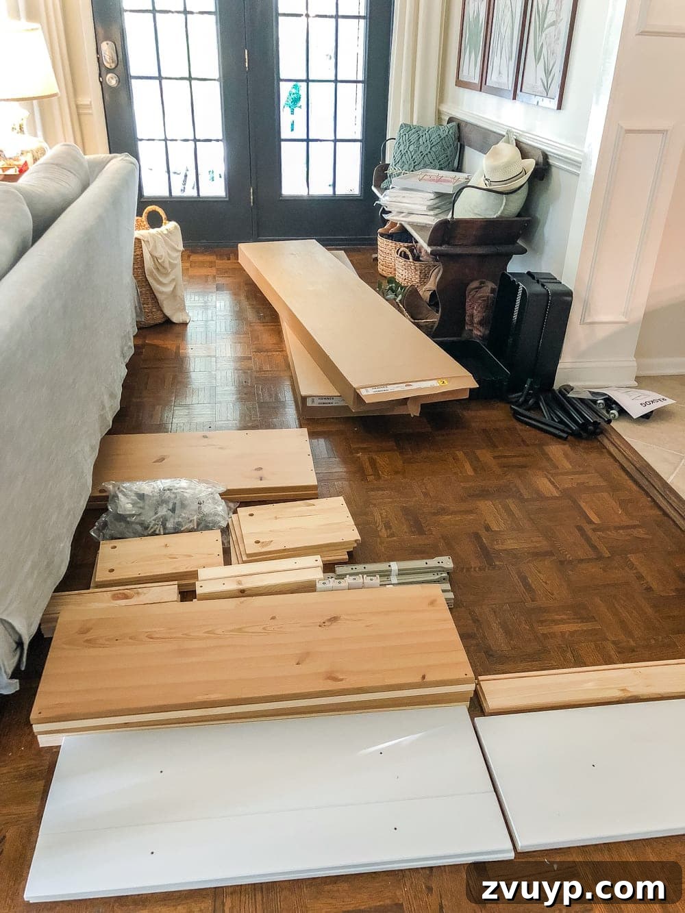 IKEA Hemnes Pantry Hack 7 Assembling IKEA Hemnes cabinets as the first step in creating a DIY pantry