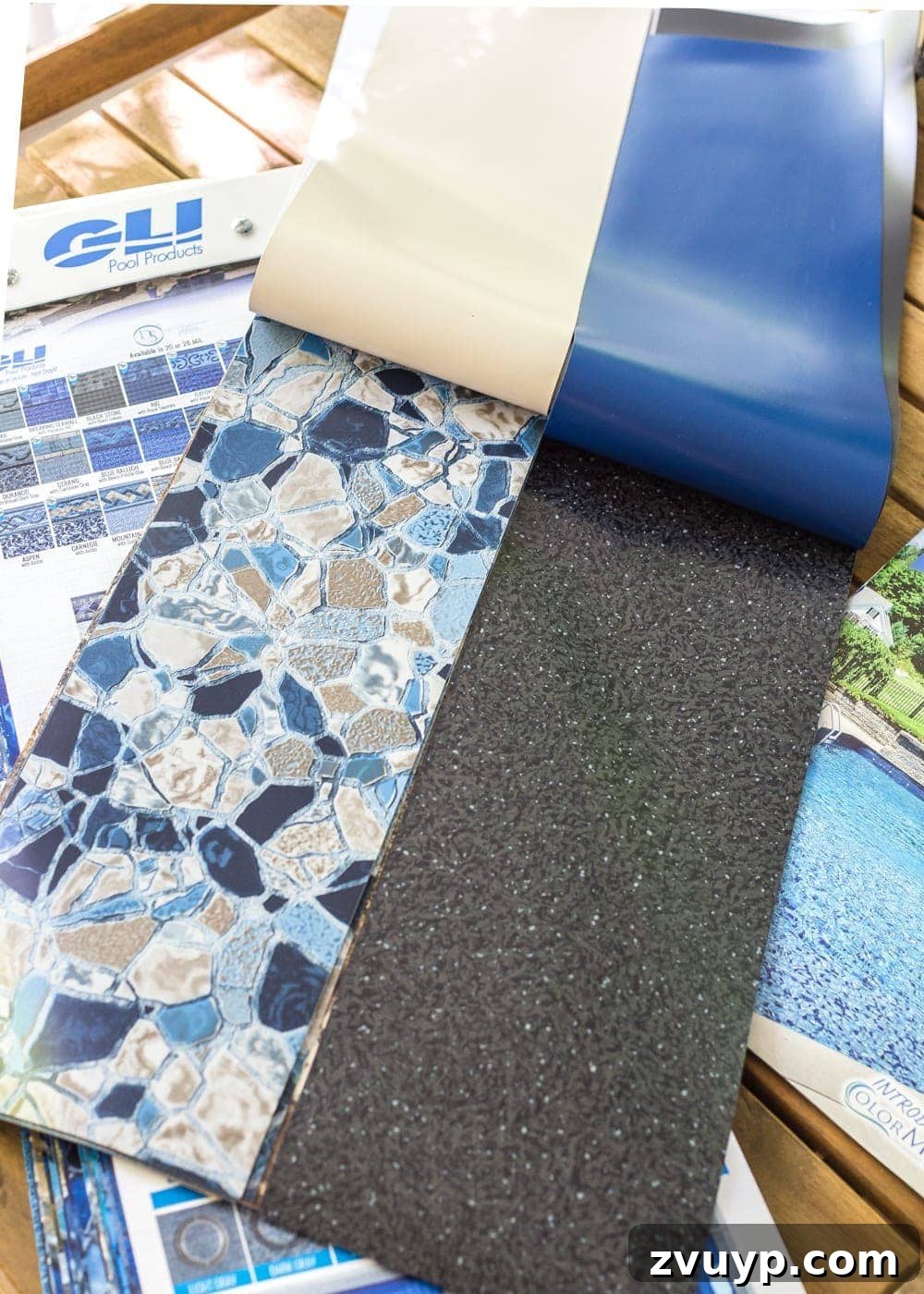 Our Backyard's Blank Slate: Before Tour and Pool Makeover Blueprint 8 Backyard Before Tour and Pool Makeover Plans | blesserhouse.com - GLI Pool Products Pearlstone and Black Galaxy Vinyl Liner