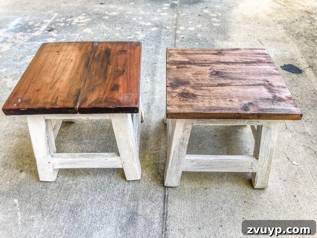 Your Custom Step Stool Creations 2 DIY Personalized Step Stools | blesserhouse.com - One easy trick to personalize any piece of wood to paint names and designs on signs and furniture inexpensively. #personalizedstepstool #diysign #diymonogram